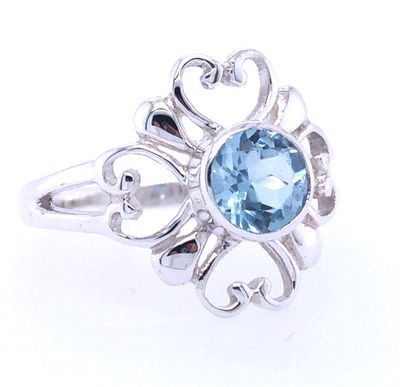 Blue Topaz Poetic Hearts Ring