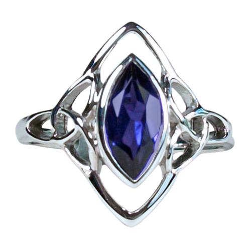 Iolite Celtic Triskelion Ring