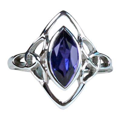 Iolite Celtic Triskelion Ring
