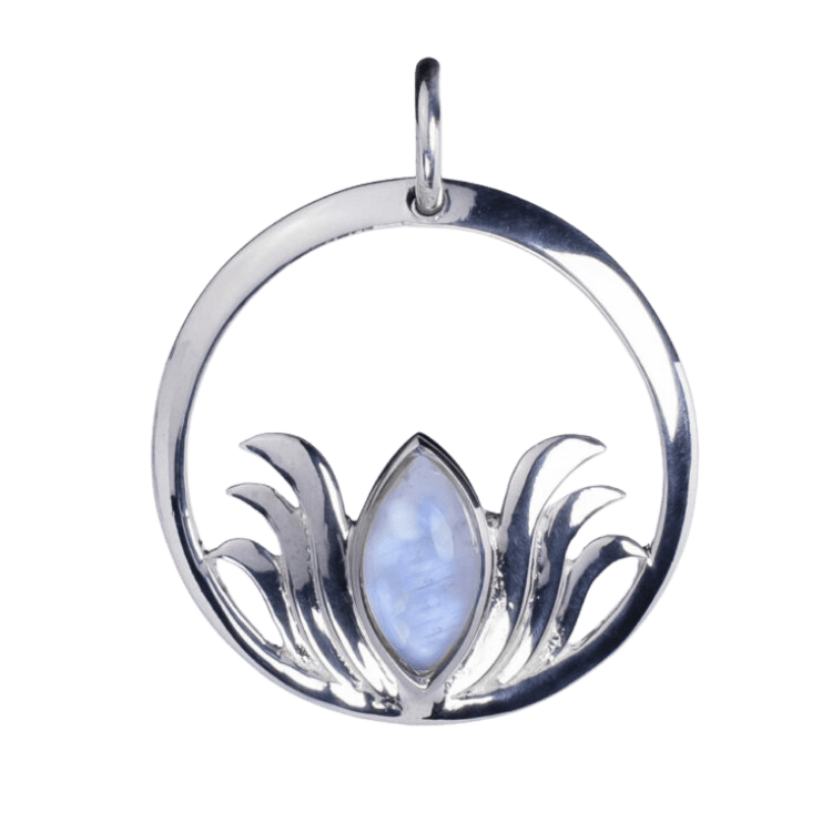 Lotus Bliss Pendant, Stone: Moonstone