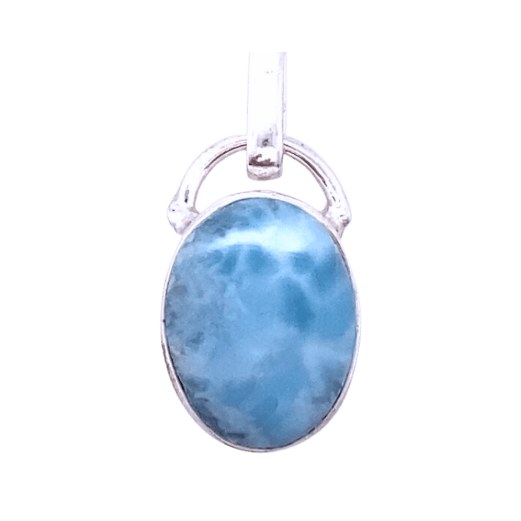 Larimar Pink Conch Reversible Pendant, Shape: Oval