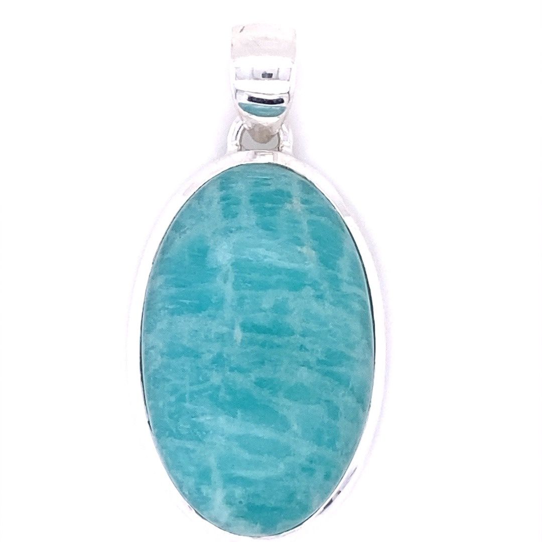 Amazonite Avatar Pendant, Shape: Oval