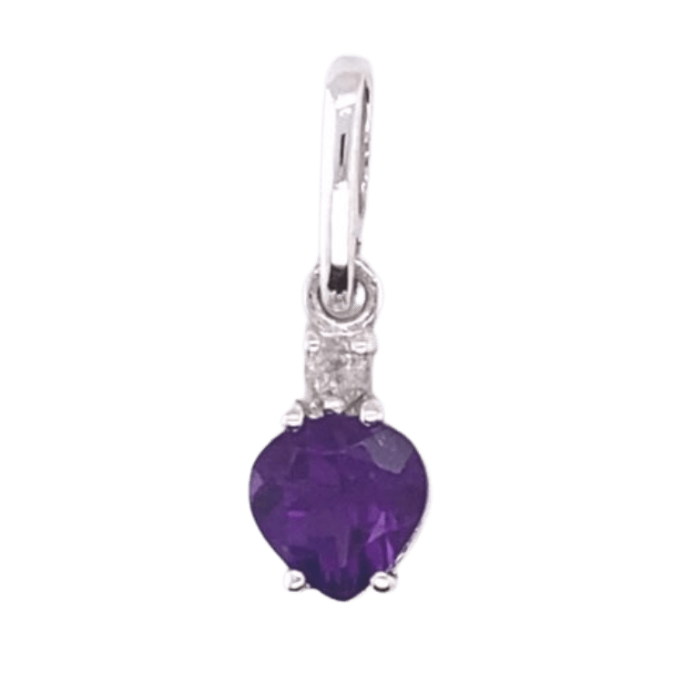 Let It Shine Heart Pendant, Stone: Amethyst White Topaz