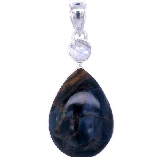 Pietersite Moonstone Tempest Pendant, Shape: Raindrop