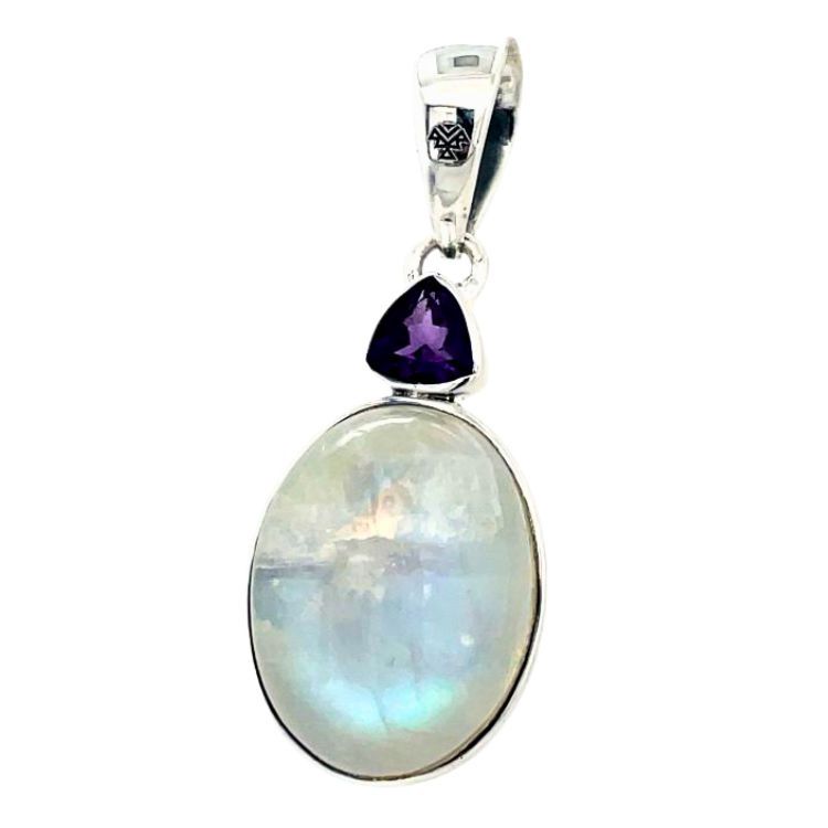 Moonstone Lyric Pendant, Stone: Moonstone Amethyst