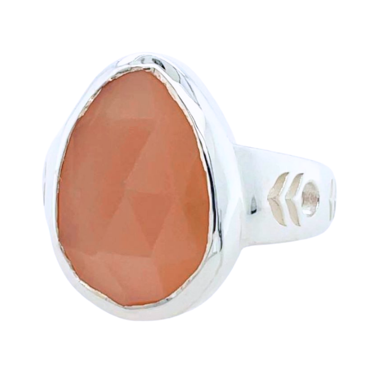 Peach Moonstone Mata Hari Ring