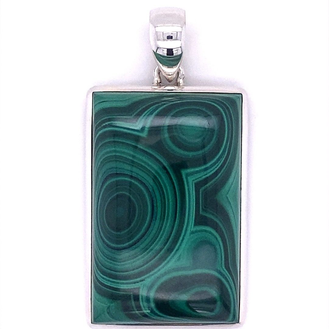 Malachite Mystical Wonder Unisex Pendant, Shape: Mystical Rectangle