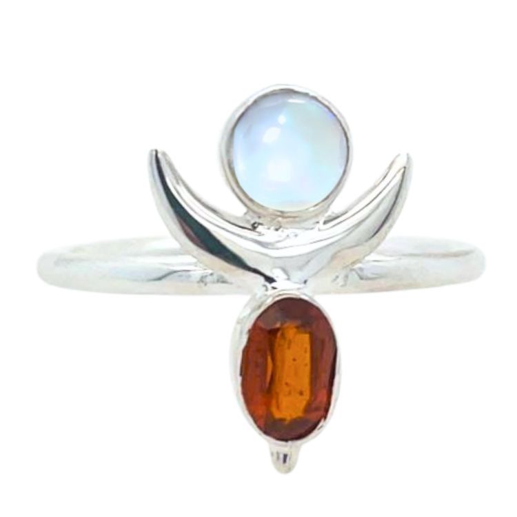 Moonstone Orange Kyanite Aphrodite's Passion Ring