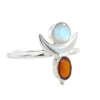Moonstone Orange Kyanite Aphrodite's Passion Ring