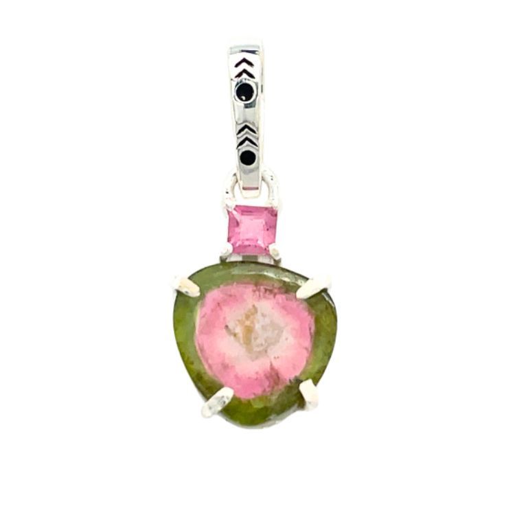 Watermelon Tourmaline Harmony Pendant, Stone: Silver Watermelon