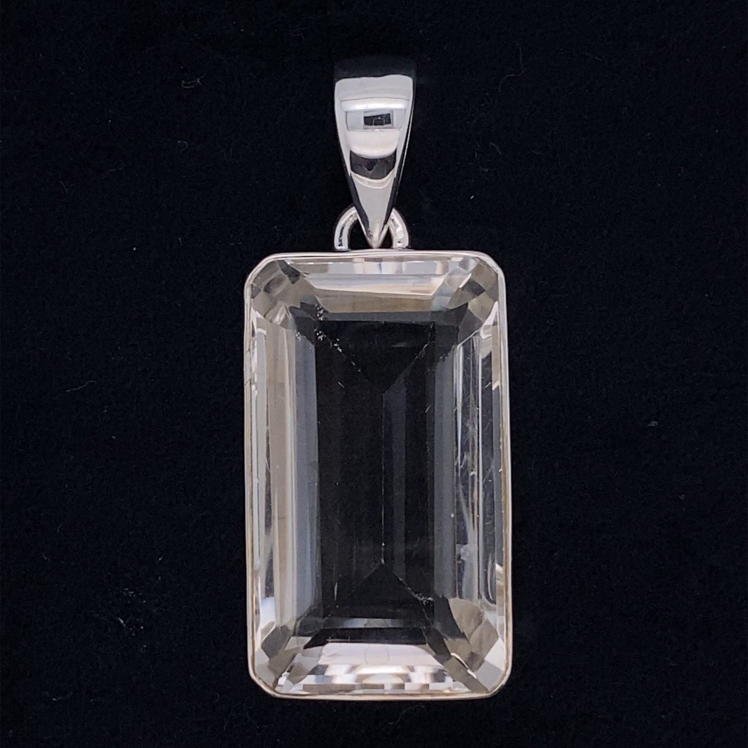 Clear Crystal Quartz Goddess Pendant, Shape: Rectangle