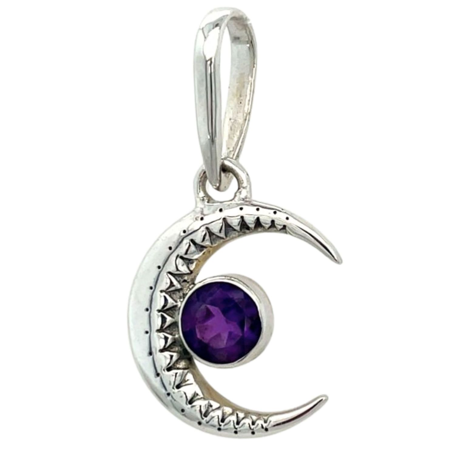 Crescent Moon Destiny Pendant, Stone: Amethyst