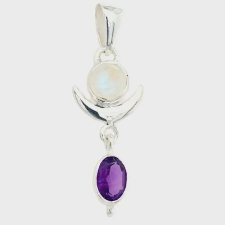 Aphrodite's Passion Pendant, Stone: Amethyst Moonstone