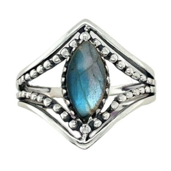 Labradorite Shining Knightess Ring, Ring Size: Size 9