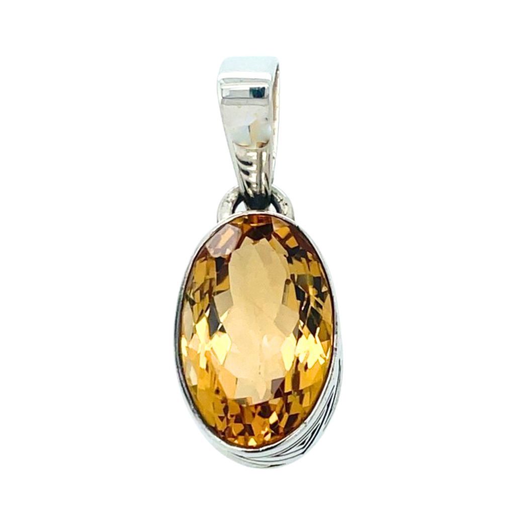 Citrine Success Pendant, Shape: Oval
