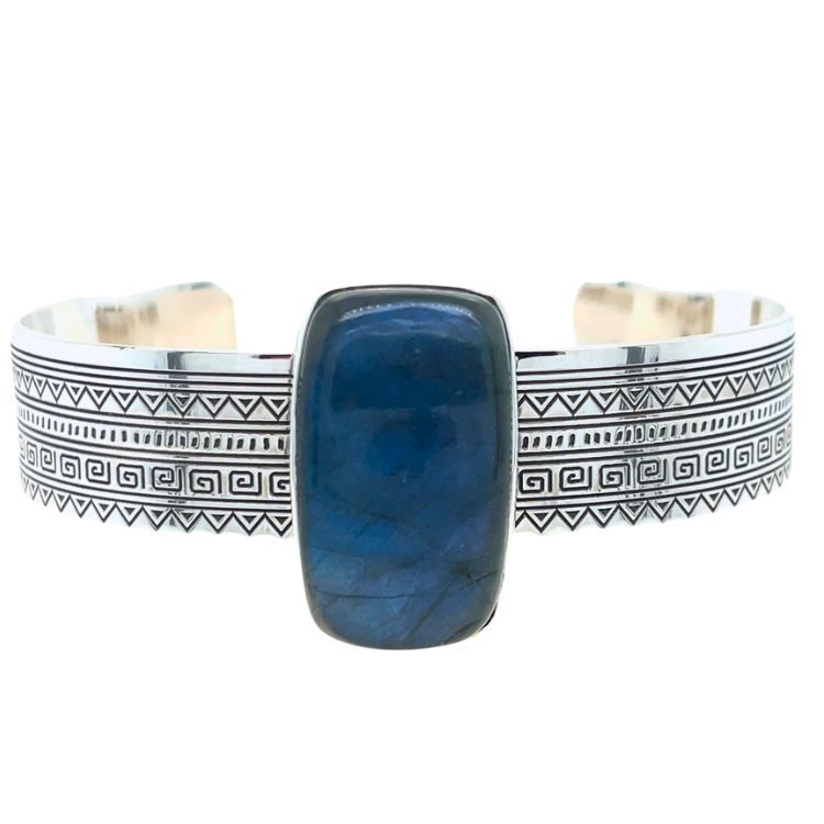 Sacred Tribe Unisex Cuff Bangle, Stone: Labradorite