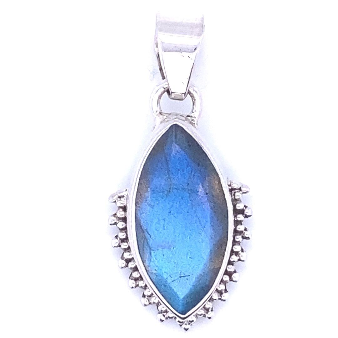 Labradorite Tribal Shine Pendant, Shape: Marquis