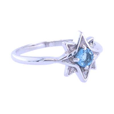 Blue Topaz North Star Ring