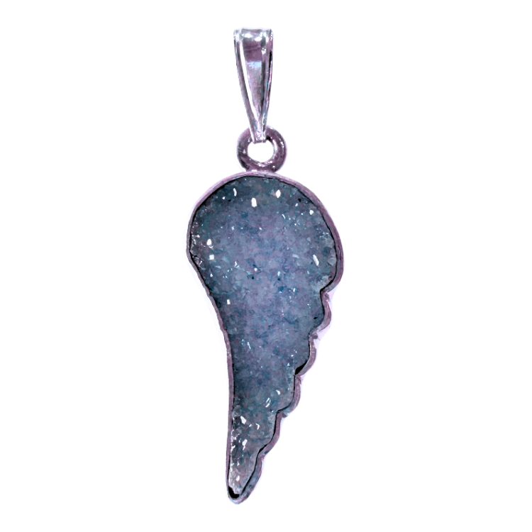Druzy Angel Wing Pendant