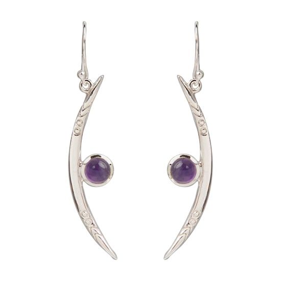 La Luna Earrings, Stone: Amethyst