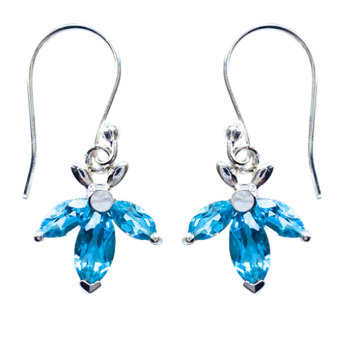 Blue Topaz Pretty Petals Earrings