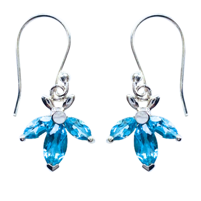 Blue Topaz Pretty Petals Earrings