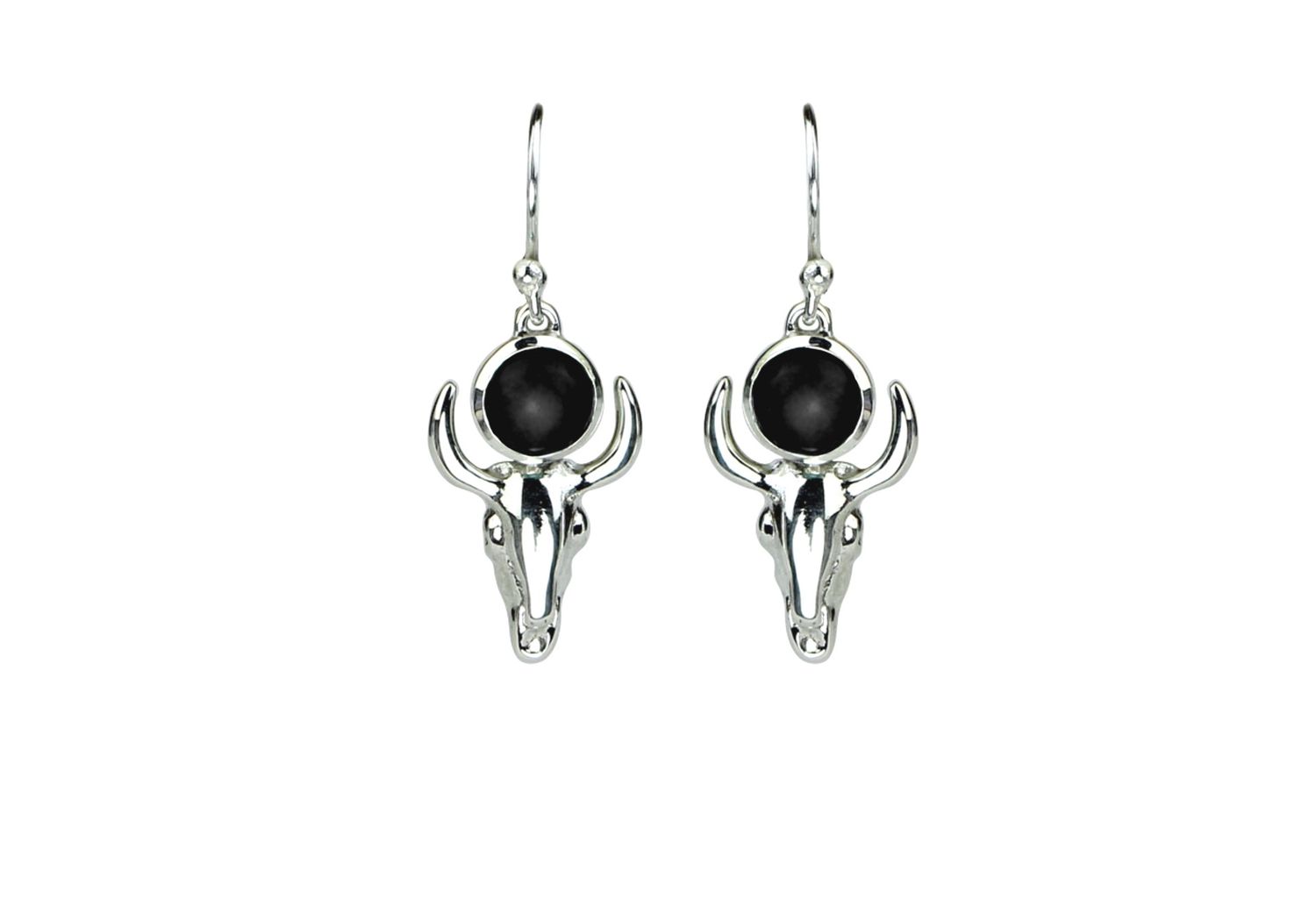 Buffalo Free Spirit Earrings, Stone: Black Onyx