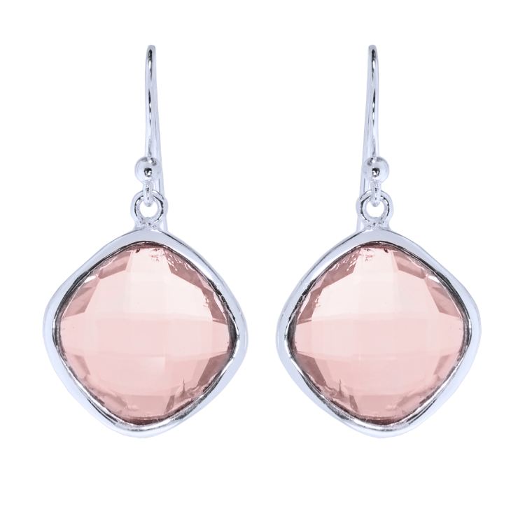 Fascination Earrings, Stone: Rose Quartz