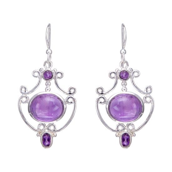 Mystery Maiden Earrings, Stone: Amethyst