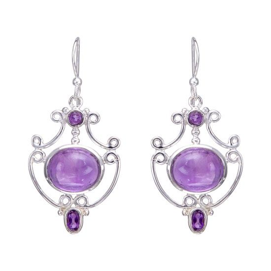 Mystery Maiden Earrings, Stone: Amethyst