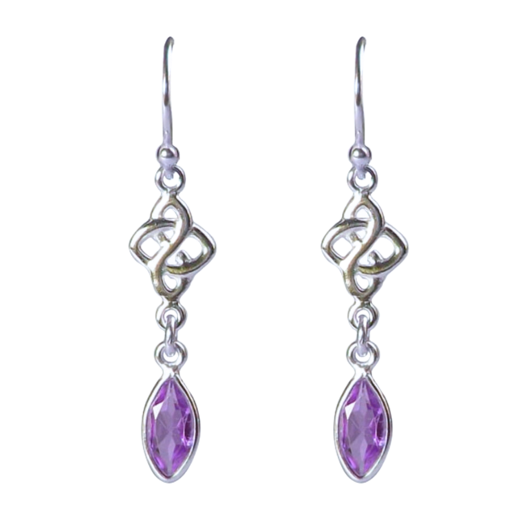 Celtic Love Knot Serenity Earrings, Stone: Amethyst