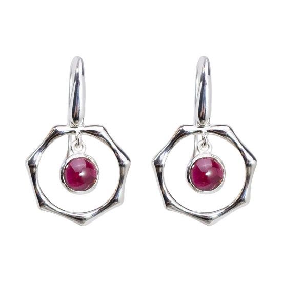 Circle Of Life Earrings, Stone: Garnet
