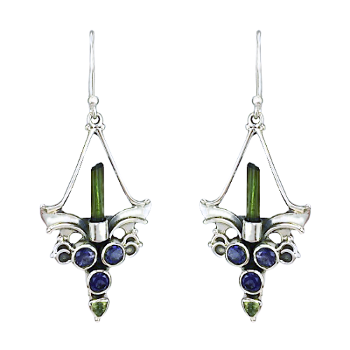 Green Tourmaline Mystic Candella Earrings