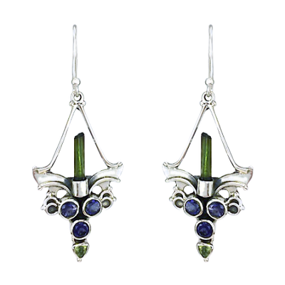 Green Tourmaline Mystic Candella Earrings