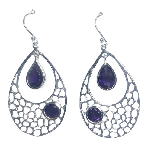 Baroque Beauty Earrings, Stone: Amethyst
