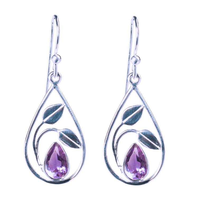 Sugar Earrings, Stone: Amethyst