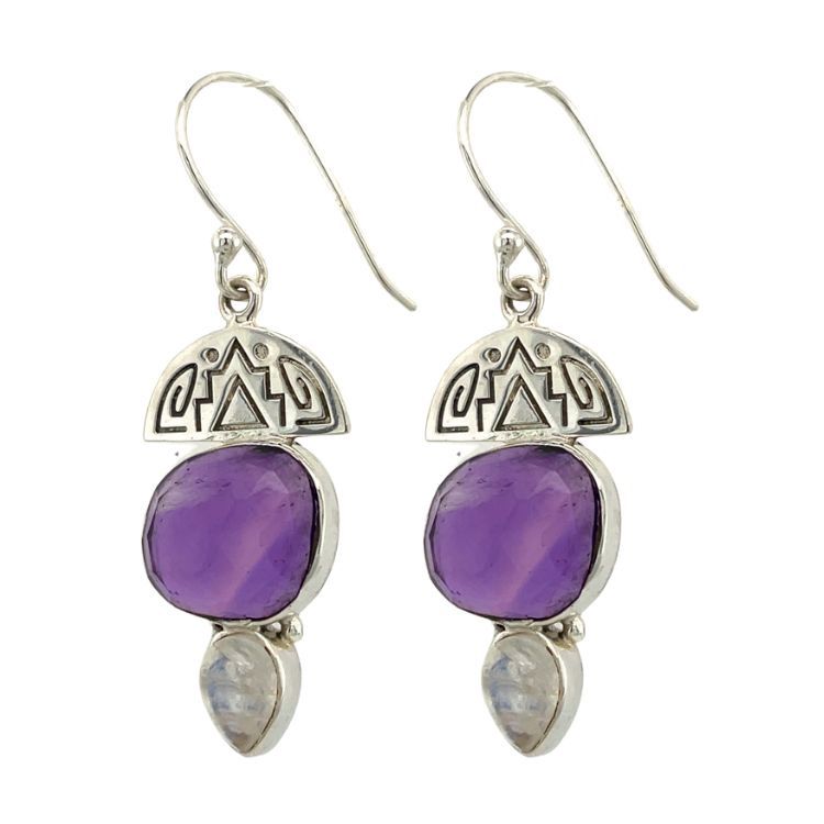 Enticing Ecstasy Earrings, Stone: Amethyst Moonstone