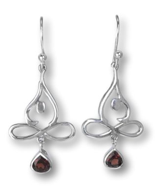 Garnet Lotus Yoga Pose Styling Earrings
