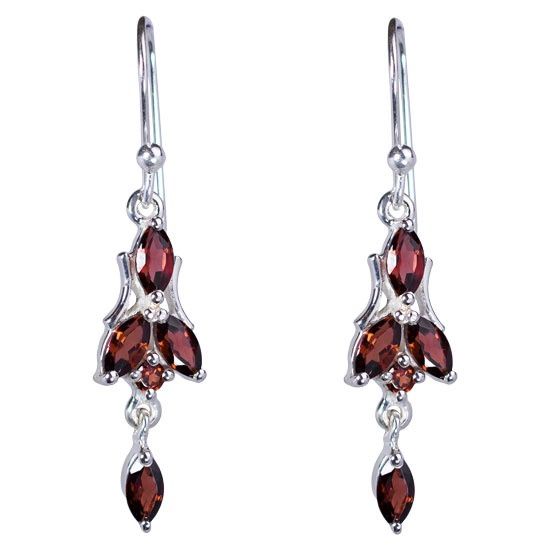 Dainty Dazzle Earrings, Stone: Garnet