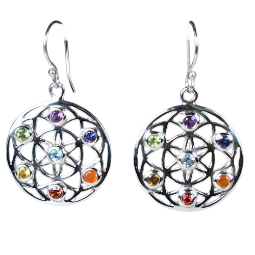 Chakra Flower of Life Earrings