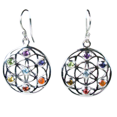 Chakra Flower of Life Earrings