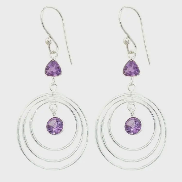 Good Vibration Earrings, Stone: Amethyst
