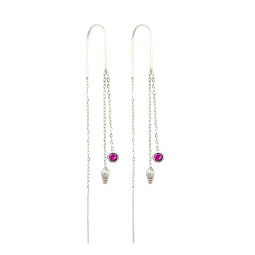 Precious Gems Mystic Moondrop Threader Earrings