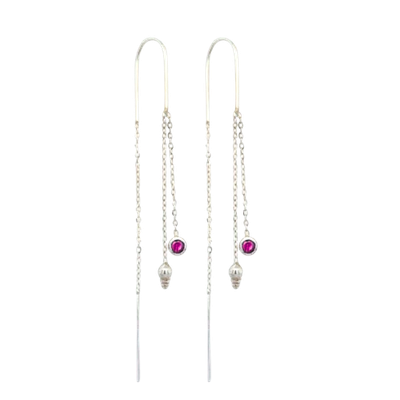 Precious Gems Mystic Moondrop Threader Earrings