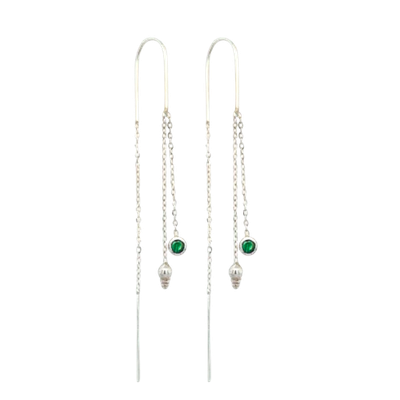 Precious Gems Mystic Moondrop Threader Earrings