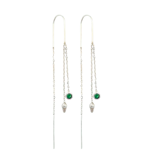 Precious Gems Mystic Moondrop Threader Earrings