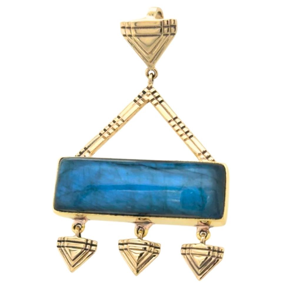 Harmonic Soul Brass Pendant, Stone: Labradorite