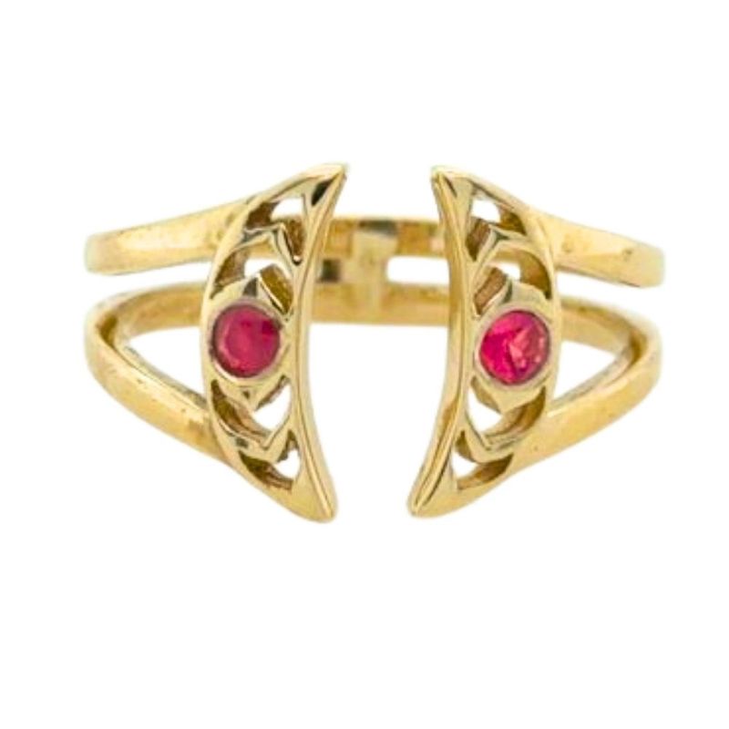 Ruby Brass Celestial Dance Ring