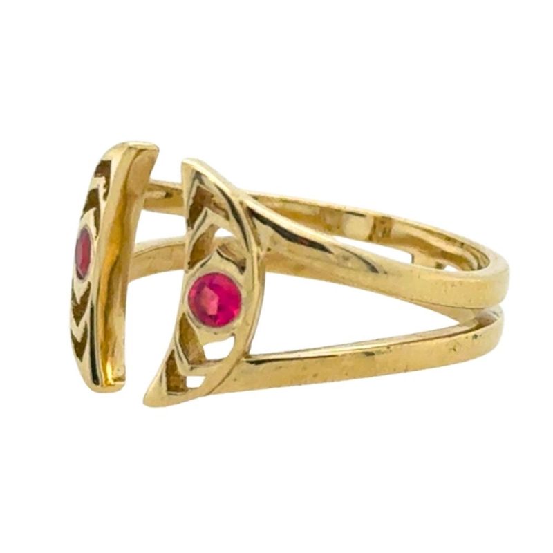 Ruby Brass Celestial Dance Ring