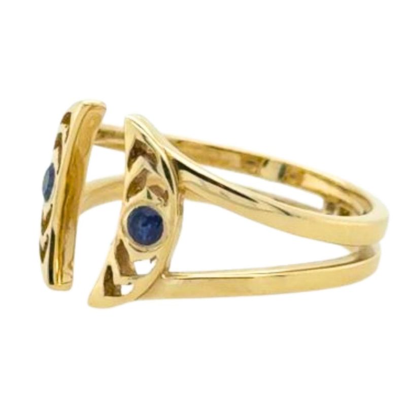 Sapphire Brass Celestial Dance Ring